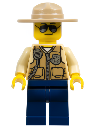 Минифигурка Lego Swamp Police - Officer, Vest, Dark Tan Hat, Sunglasses cty0516 U